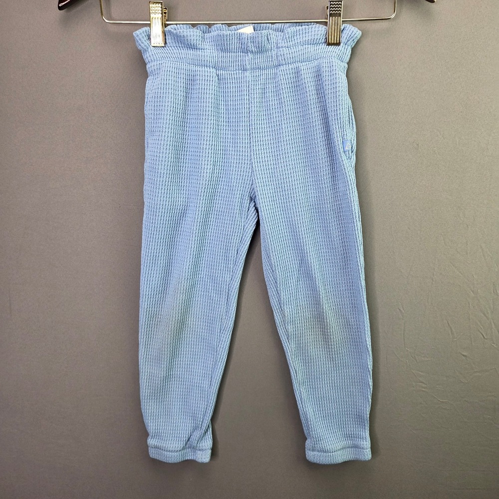 Gerry Girls Waffle Knit Jogger Pants Size XS 5-6 Blue Thermal Paperbag